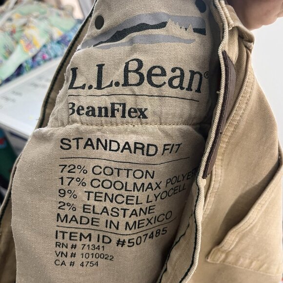L.L. Bean Men's Size 38 X 28 BeanFlex Standard Fit Tan Khaki Jeans - Picture 7 of 8
